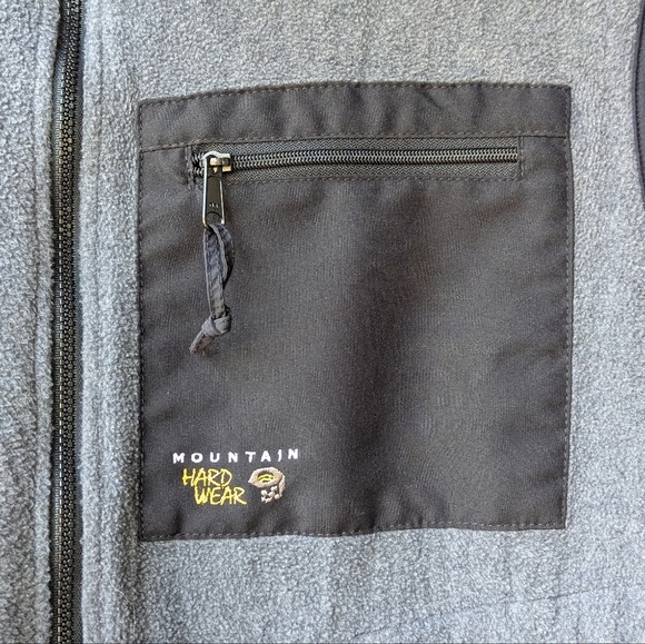VTG 90s Mountain HardWear Color Block Fleece Vest XL Gray Black - Picture 2 of 8